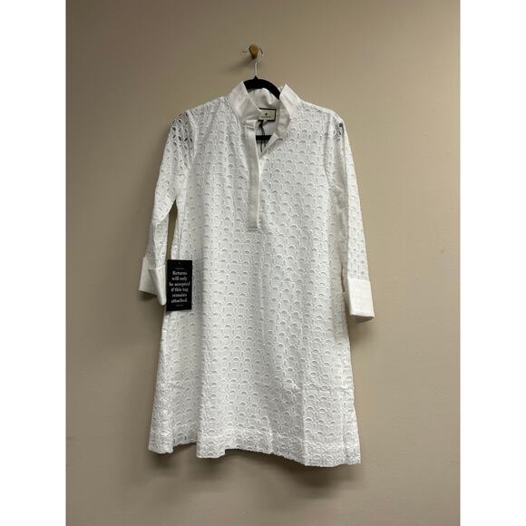 TUCKERNUCK White Eyelet Megan Dress Size XS NWT Retail $208 Tuckernuck - Picture 4 of 6
